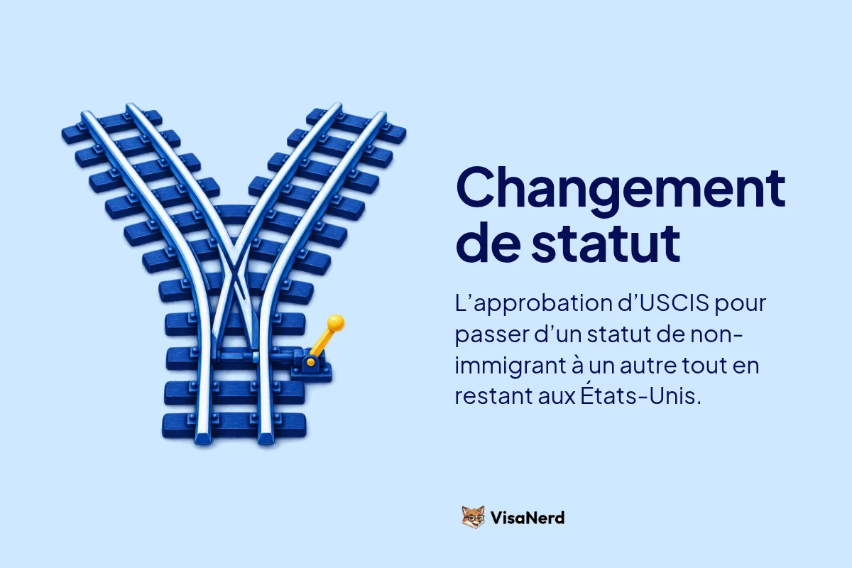 Changement de statut: L’approbation d’USCIS pour passer d’un statut de non-immigrant à un autre tout en restant aux États-Unis.