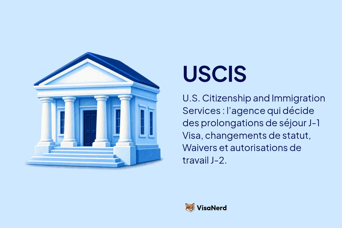USCIS: U.S. Citizenship and Immigration Services : l’agence qui décide des prolongations de séjour J-1 Visa, changements de statut, Waivers et autorisations de travail J-2.
