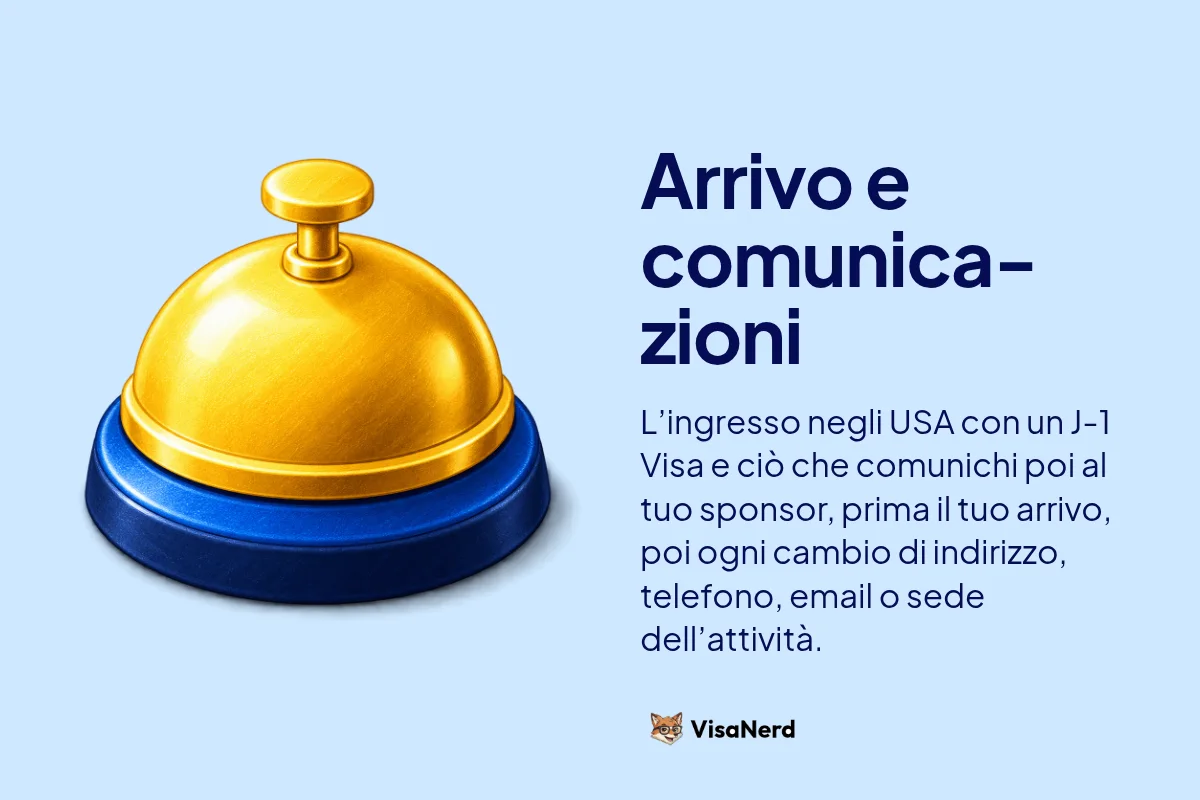 Arrivo e comunicazioni: L’ingresso negli USA con un J-1 Visa e ciò che comunichi poi al tuo sponsor, prima il tuo arrivo, poi ogni cambio di indirizzo, telefono, email o sede dell’attività.