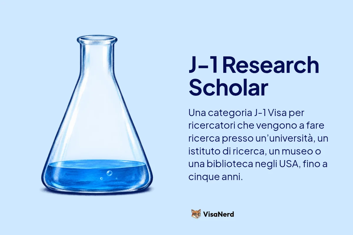 J-1 Research Scholar: Una categoria J-1 Visa per ricercatori che vengono a fare ricerca presso un’università, un istituto di ricerca, un museo o una biblioteca negli USA, fino a cinque anni.