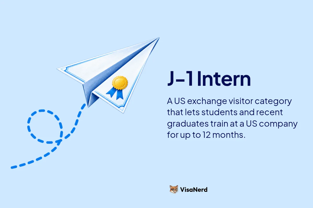 J-1 Intern: A US exchange visitor category that lets students and recent graduates train at a US company for up to 12 months.